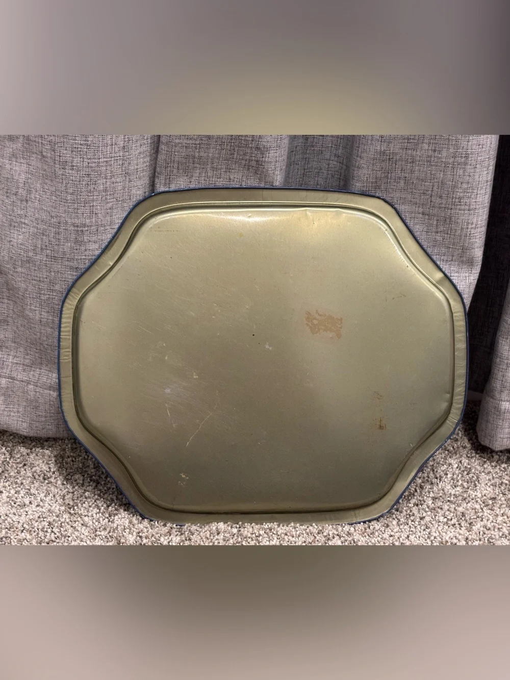 Vintage 1980s Grandma Core Metal Serving Tray Country Christmas Geese